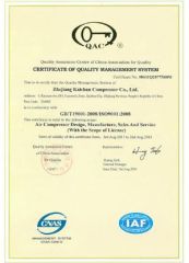 ISO9001 certificate from Zhejiang Stars Energy Saving Technology Co., Ltd.