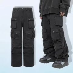 Washed Utility Trousers Custom Logo Style Loose Trademark JX Origin China Material Canvas Function Waterproof Model NO. - Image 1