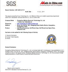 SGS Audit Report certificate from Guangzhou Anyfine Electronic Technology Co., Ltd.