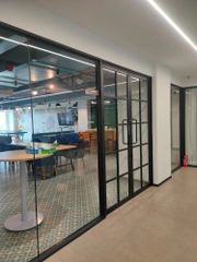 Aluminium Acoustic Aluminum Partition System, For Office Lifespan Long Finish Optimum Height customized Open Style - Image 2
