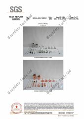Bar Accessory Test certificate from Boundary Tools Co., Ltd.