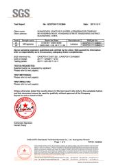 SGS certificate from Guangzhou Lenocus Flavors & Fragrances Company