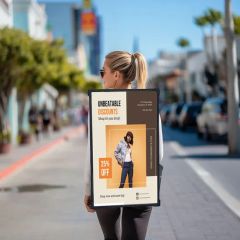 Hot Selling 21.5 / 32 Inch LED LCD Backpack Banner Advertising Signage Exhibition Stand Display Digital Advertising Player Human Walking LCD Display Billboard - Image 1
