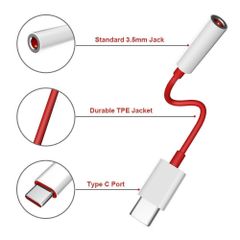 C Type Splitter Audio Jack, Male, HDMI Length 5 Inch Color Red, White Material Plastic Converter type HDMI Connector Type - Image 3