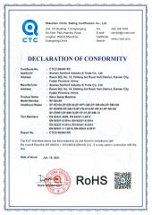 CE Rohs certificate from Xiamen Sunfine Architect & Construction Co., Ltd.