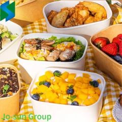 Brown Paper Square Bowl Disposable Lunch Box Rectangular Lunch Box Takeout Packed Light Picnic Tableware - Image 5
