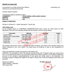 Report Of Analysis certificate from Wooworks Indonesia