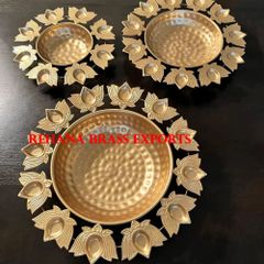 Brass Lotus Urli Shape Round Color Golden Diameter 14 INCH Depth 2 To 3 inch Design Lotus Shape Material Mild Steel Finish Antique - Image 4