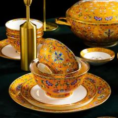 New Floral Tableware Set Ceramic Dinnerware Kitchenware MOQ 3000PCS Model NO. 4515 Trademark WJCH Custom Logo Yes Color Multicolor - Image 5