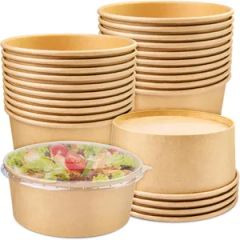 Kraft Paper Salad Bowl for Diet Salad, Ice Cream, Yogurt, Party Food - Xinguokang Paper Co., Ltd