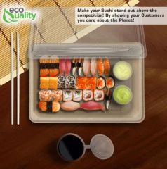 Disposable Food Tray Container Friendly Sugarcane Bagasse Disposable Sushi Tray - Image 2
