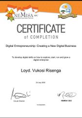 Digital Entrepreneurship marketing  certificate from NGHAMULA'S AGRI-FARMING