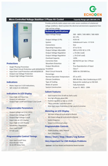 Echogen 3 KVA Servo Voltage Stabilizer Power 3 KVA Brand Echogen Capacity 3 KVA Current 12 Amp Phase Single Phase Cooling Type Air - Image 6