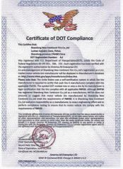 DOT certificate certificate from Shandong Comforser International Trading Co., Ltd.