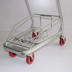 Japanese Style Metal Hand Push Shopping Trolley with Baskets - Image 5