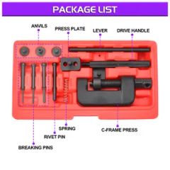 13PCS Cam Drive Chain Rivet Cutter Riveter Tool Kit Riveting Breaker for Bike Motorcycle - Image 2