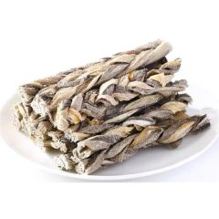 Grain-Free Cod Skin Braid Treats for Healthy Dogs ODM Yes OEM Yes Spec 0-99g Color Nature Model NO. 001 Appearance Dry Flavour Seafood - Image 1