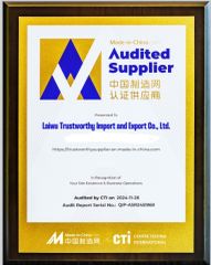 CTI certificate from Laiwu Trustworthy Import and Export Co., Ltd.
