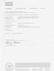 SGS for FR YARN-P 1 certificate from Suzhou Chunsheng Environmental Protection Fiber Co., Ltd.