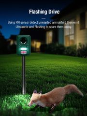 AOSION® Ultrasonic Solar Animal Repellent For Cat Bird Dog Fox AN-B030N-2 - Image 3