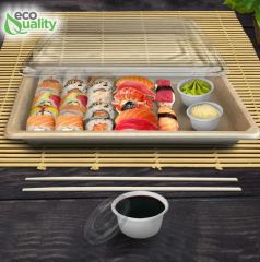 Disposable Food Tray Container Friendly Sugarcane Bagasse Disposable Sushi Tray - Image 3