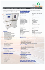 Echogen 3 KVA Servo Voltage Stabilizer Power 3 KVA Brand Echogen Capacity 3 KVA Current 12 Amp Phase Single Phase Cooling Type Air - Image 5