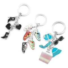 Gifts Set Other Key Chain Stamp Custom Small Flower Shaped Enamel Logo Keychain with Accessories - Shenzhen Awells Craft Co., Ltd.