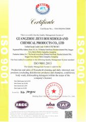 ISO9001 certificate from Guangdong Jieyi Group Co., Ltd