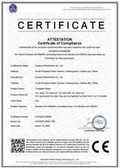 TR-18CD-RoHS-2.0 Cert . certificate from Huizhou Dosound Electronics Co., Limited