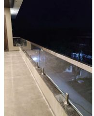 Aluminium Balcony Glass Railing, For Home Design railing Glass Color Clear Color black & grey Glass Thickness 10mm Railing Profile - Image 2