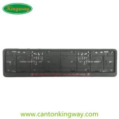 European Embossed Silver Golden Logo 53X13cm Plastic Car License Plate Frame - Canton King Way Industrial Co., Limited