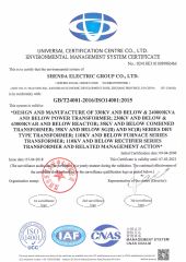 GB/T24001-2016/ISO14001:2015 certificate from Shenda International Engineering Co., Ltd.