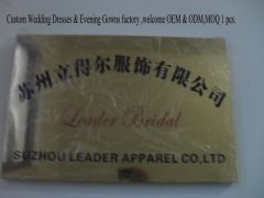 Wedding Dresses Factory Suzhou Leader Apparel Co, Ltd Manufacturer of Evening Party Prom Gowns certificate from Suzhou Leader Apparel Co., Ltd.