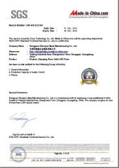 Factory SGS report certificate from Dongguan Shengxin Metal Manufacturing Co., Ltd.