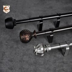Manufacture Home Decorative 28mm Extendable Curtain Rods Set Color Black Origin China Trademark R&C Material Metal Type Curtain - Image 4