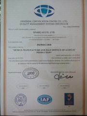 ISO9001:2008 certificate from Sparelax Co., Ltd.