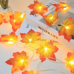 Custom Gold Maple Garland Vine Falling Leaves Halloween Christmas LED String Light - Image 2