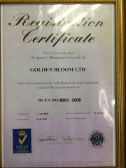ISO certificate from Golden Bloom Ltd.