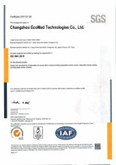ISO9001:2015 certificate from Changzhou EcoMed Technologies Co., Ltd.