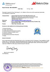 TÜVRheinland® certificate from Anhui Hongji Instruments & Valves Manufacturing Co., Ltd.