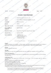 INSPECTION REPORT certificate from Wuxi Powermax Renewable Energy Technology Co., Ltd