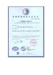 ISO9001 certificate from Shandong Haiyu Industry Group Co., Ltd.