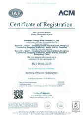 Company system certification certificate from Shenzhen Zhongyi Precision Technology Co., Ltd.