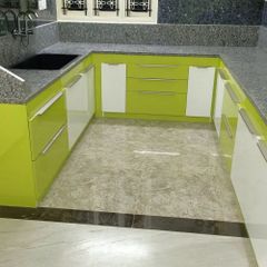 Modern PVC U Shape Modular Kitchen Material PVC Appearance Modern Texture Natural Wood Finish Type Polished Door Finishing - Image 1
