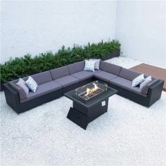 Aluminum Frame Outdoor Patio Sofa Sets Rattan Garden Lounge Sofas - Image 5