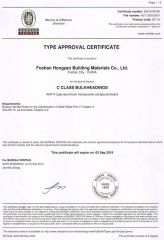 TYPE APPROVAL CERTIFICATE C CLASS BULKHEADINGS certificate from FoShan HongZan Building Materials Co., Ltd.