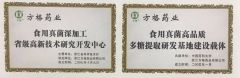Enterprise Honor certificate from Zhejiang Fangge Pharmaceutical Industry Co., Ltd.