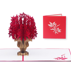 Tree Pop Up Card Colorful Design 3D Greeting Card Peach Tree Art Print Greeting Card Personalize Peach Tree Handicraft - Image 4