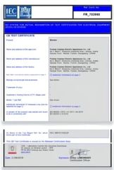 IEC certificate from Zhongshan Qichuang Electric Co., Ltd