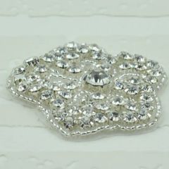 Fashion Iron on Flower Crystal Rhinestone Appliques Wedding Accessories - Image 3